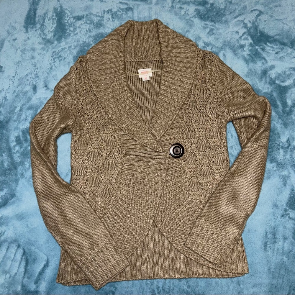 Tan Sweater with Button Detail